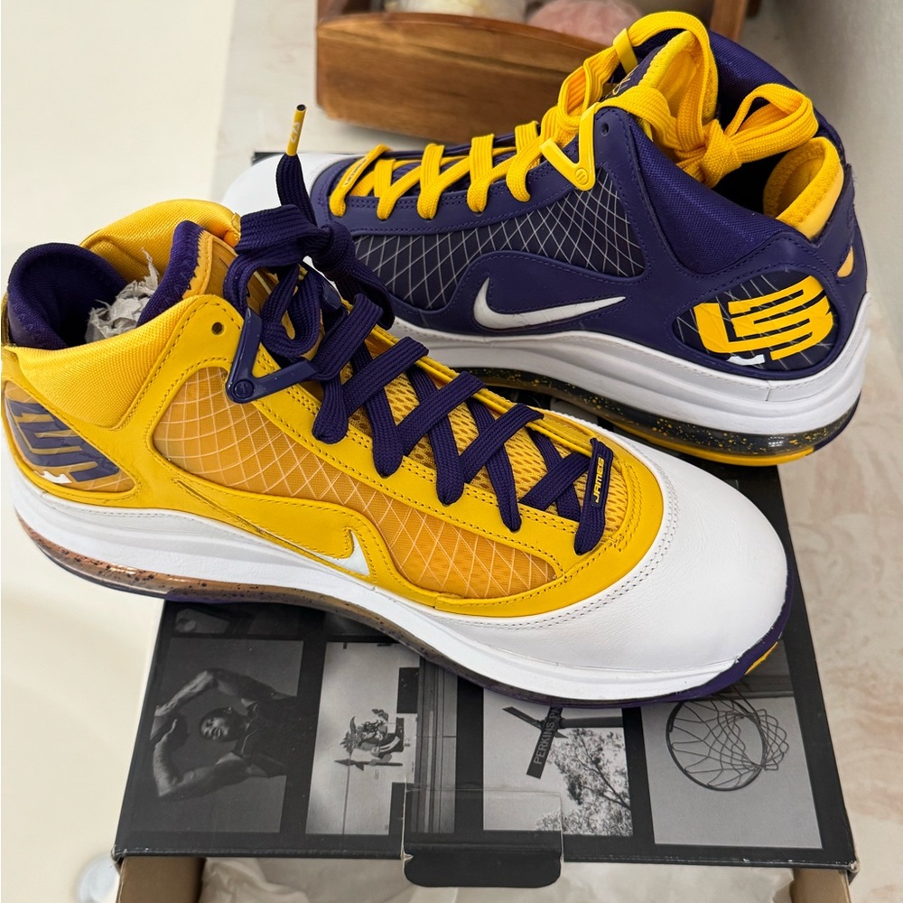 LeBron James Lakers Nike Dual-Tone Yellow and Purple Sneakers